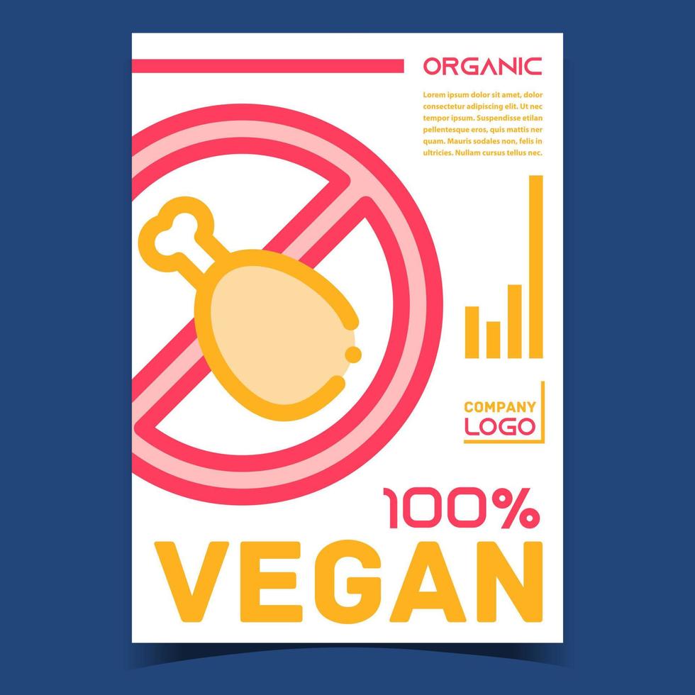 vetor de cartaz de publicidade criativa de comida vegana