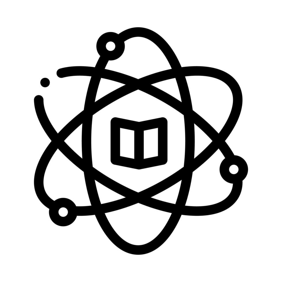 ilustração de contorno vetorial de ícone de estudo de química atômica vetor