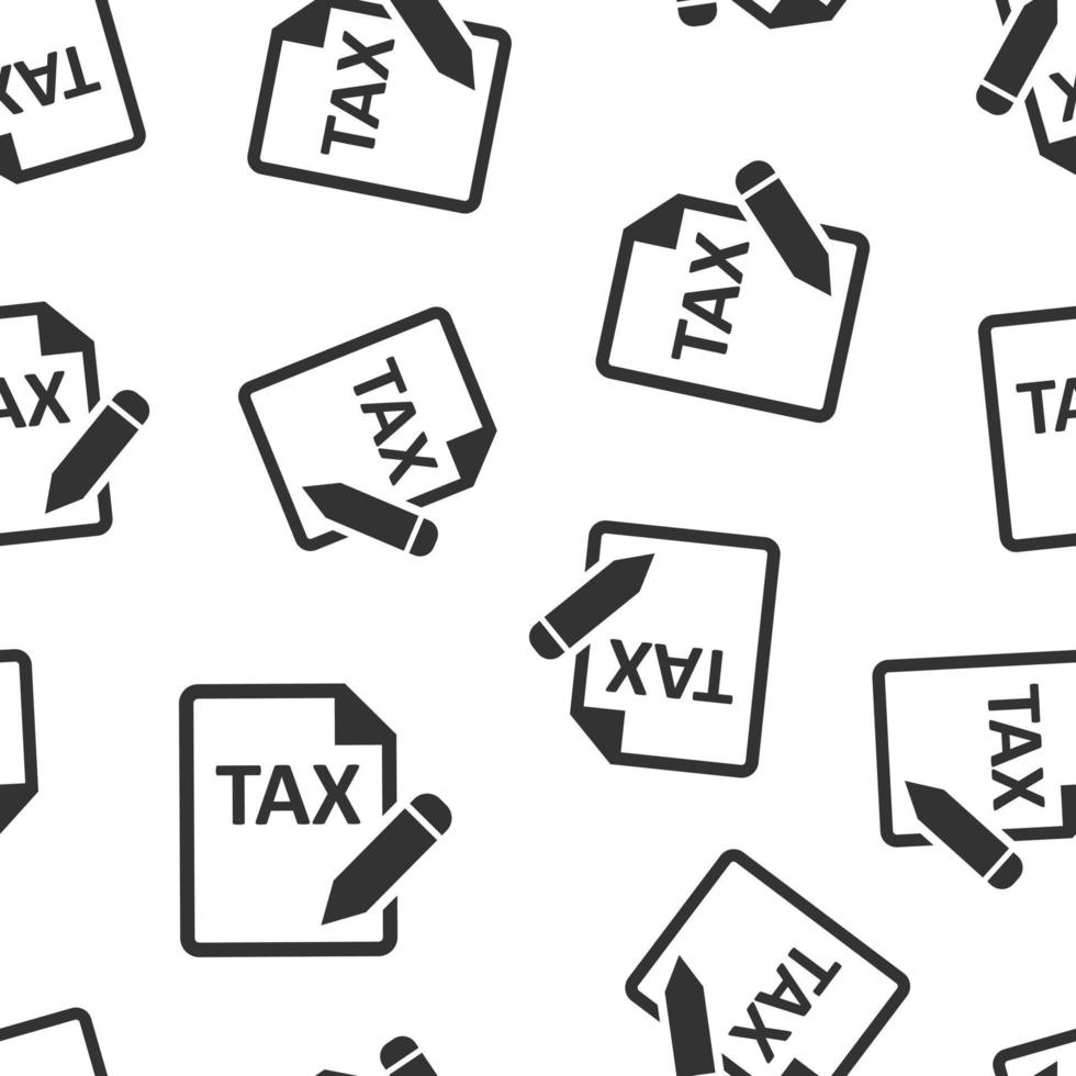 ícone de pagamento de impostos em estilo simples. ilustração em vetor orçamento fatura em fundo branco isolado. calcule o conceito de negócio padrão sem emenda do documento.