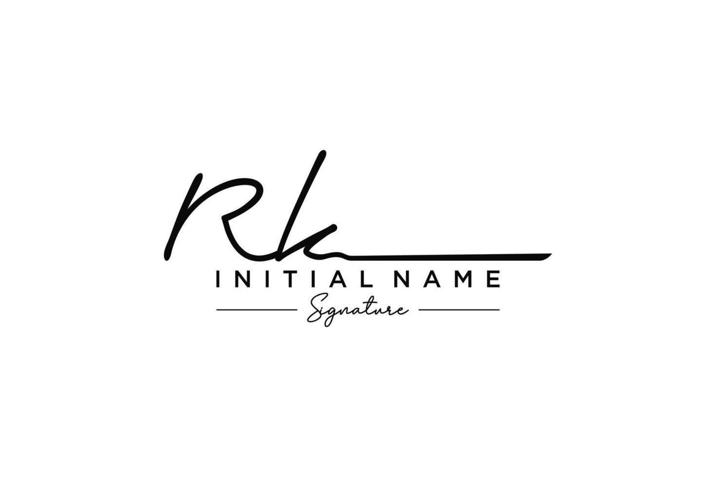 vetor inicial de modelo de logotipo de assinatura rk. ilustração vetorial de letras de caligrafia desenhada à mão.