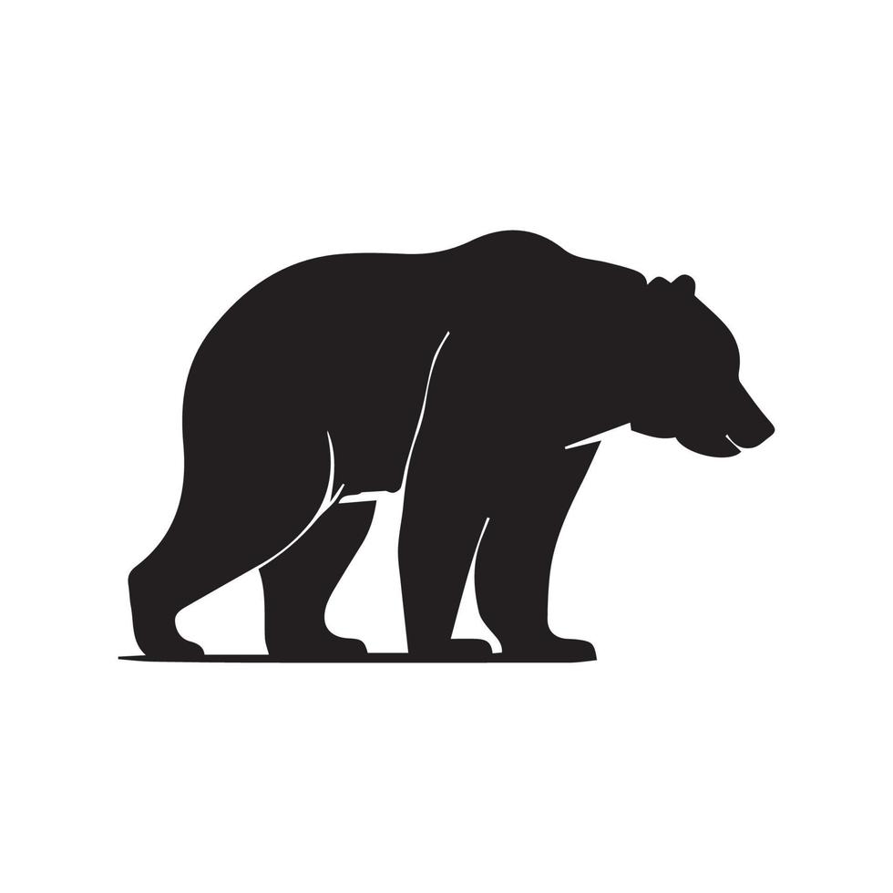 logotipo do ícone de urso. ilustração em vetor preto e branco moderno mínimo. logotipo da empresa limpa.