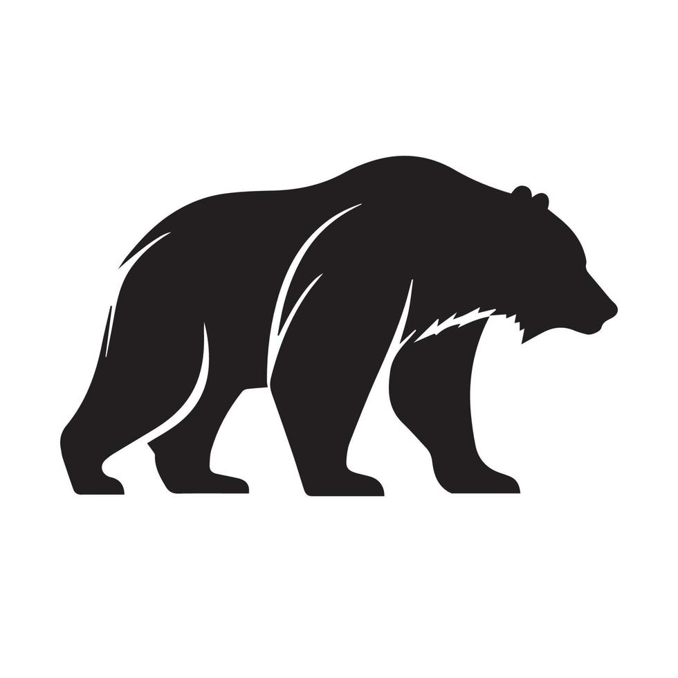logotipo do ícone de urso. ilustração em vetor preto e branco moderno mínimo. logotipo da empresa limpa.