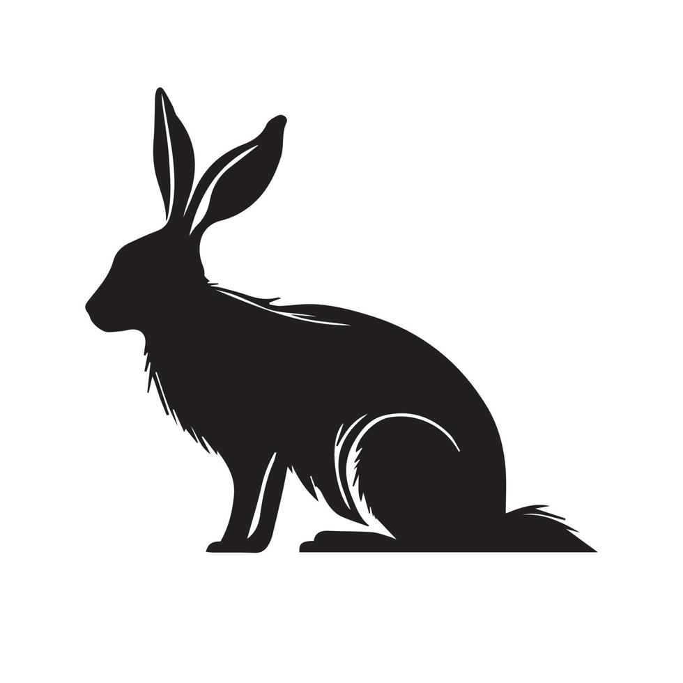 ilustração vetorial mínima de coelho. ícone de lebre de animal coelho selvagem. logotipo moderno simples. vetor