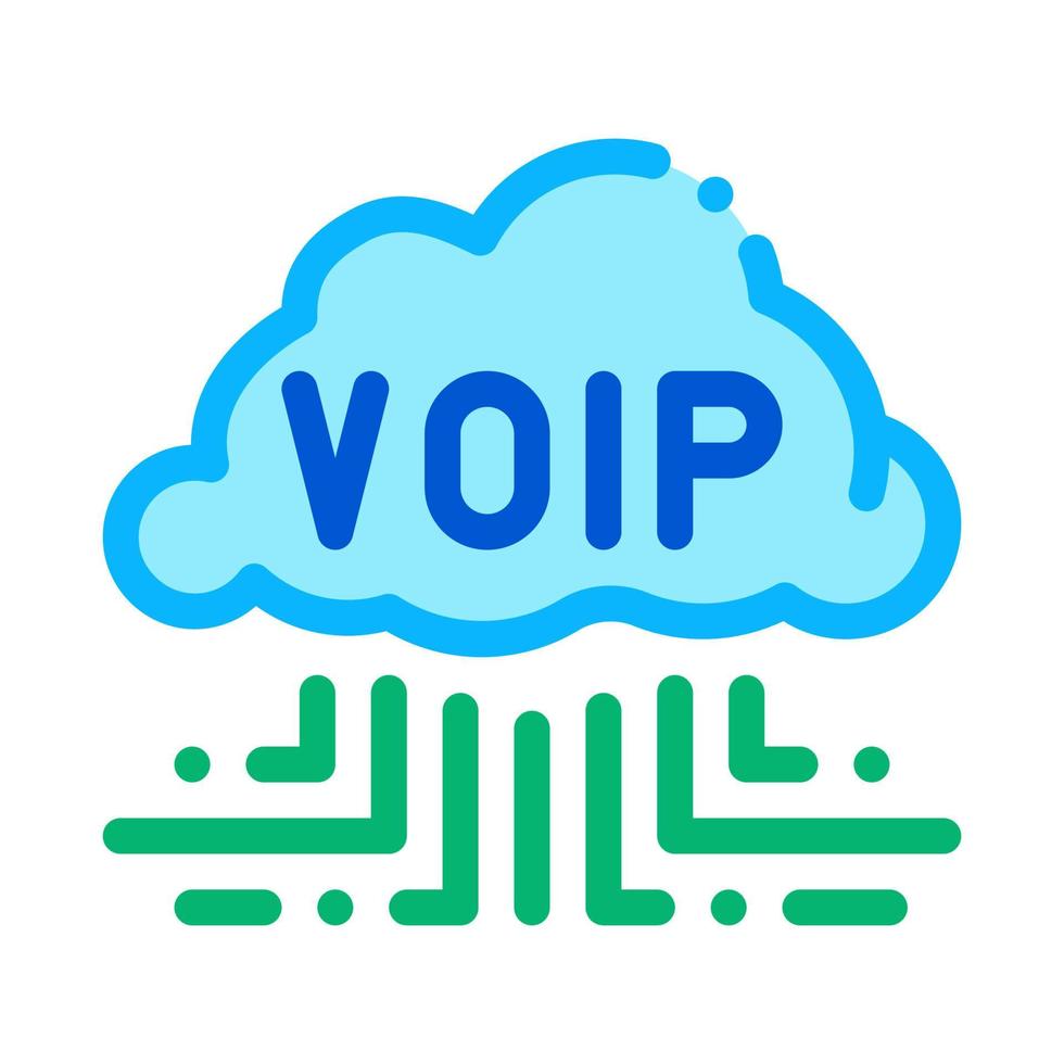 ilustração de contorno de vetor de ícone de tecnologia voip