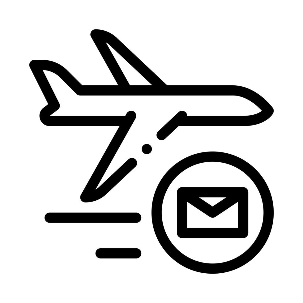 ilustração em vetor ícone da empresa de transporte postal de entrega de avião