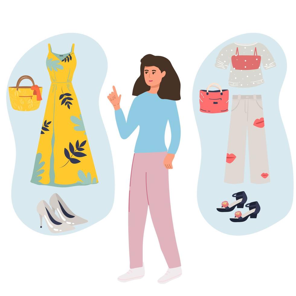 loja de roupas de moda para mulheres modelo ilustração plana de desenhos  animados desenhados à mão com design de pano ou vestidos de compras de  produtos de compra 11883314 Vetor no Vecteezy