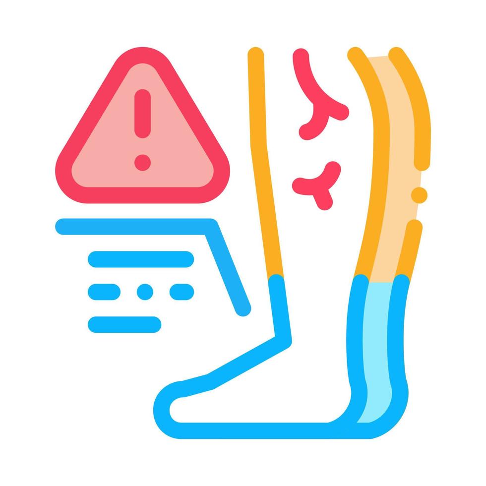 pés frios devido a aterosclerose, ilustração vetorial de ícone de cor de problema de saúde vetor