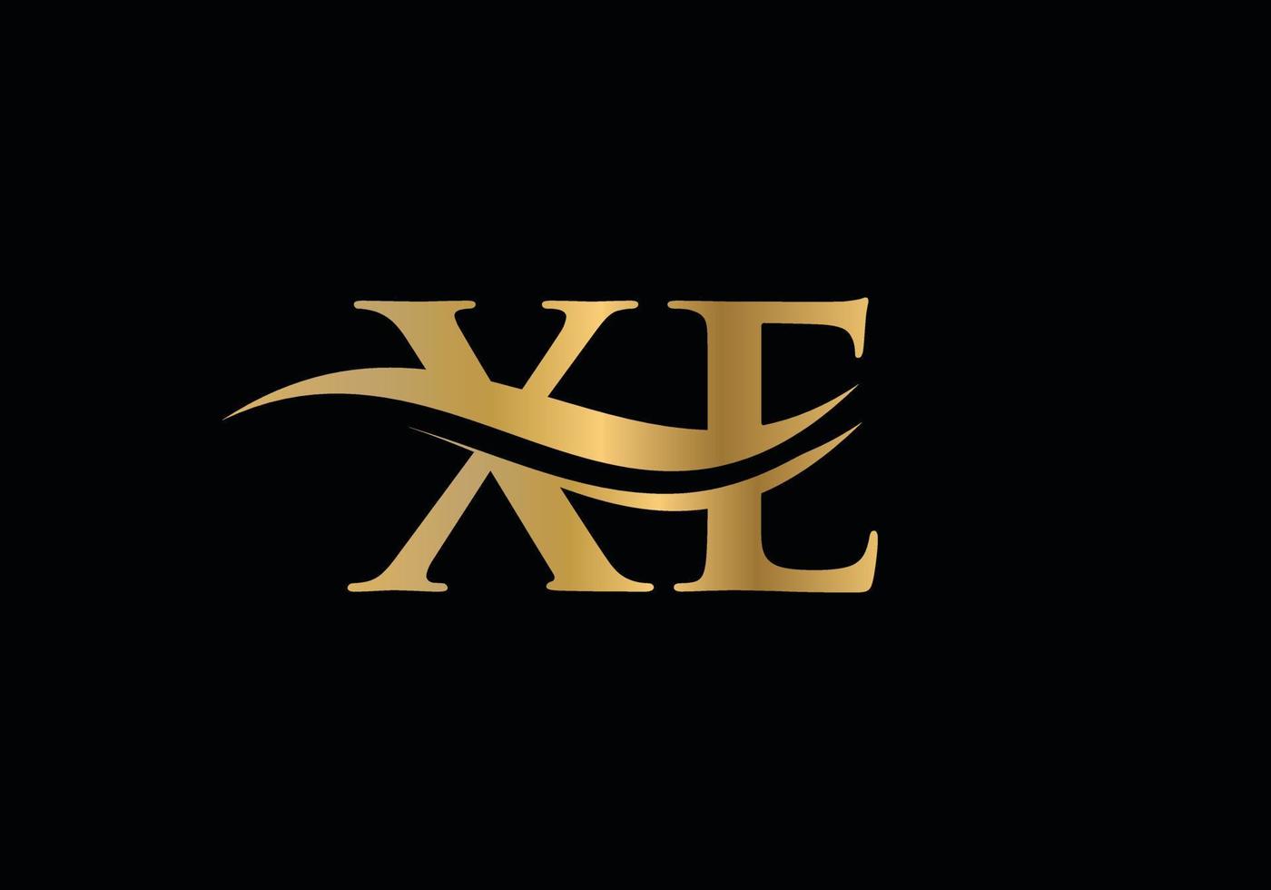 modelo de vetor de design de logotipo de negócios de carta xe inicial com tendência mínima e moderna. design de logotipo xe