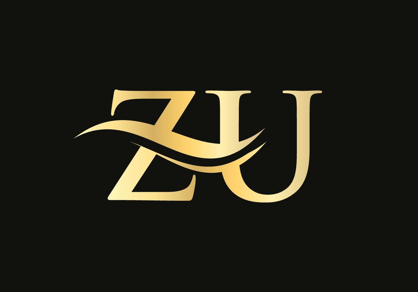 logotipo zu moderno para marcas de luxo. vetor de design de logotipo comercial de letra zu inicial