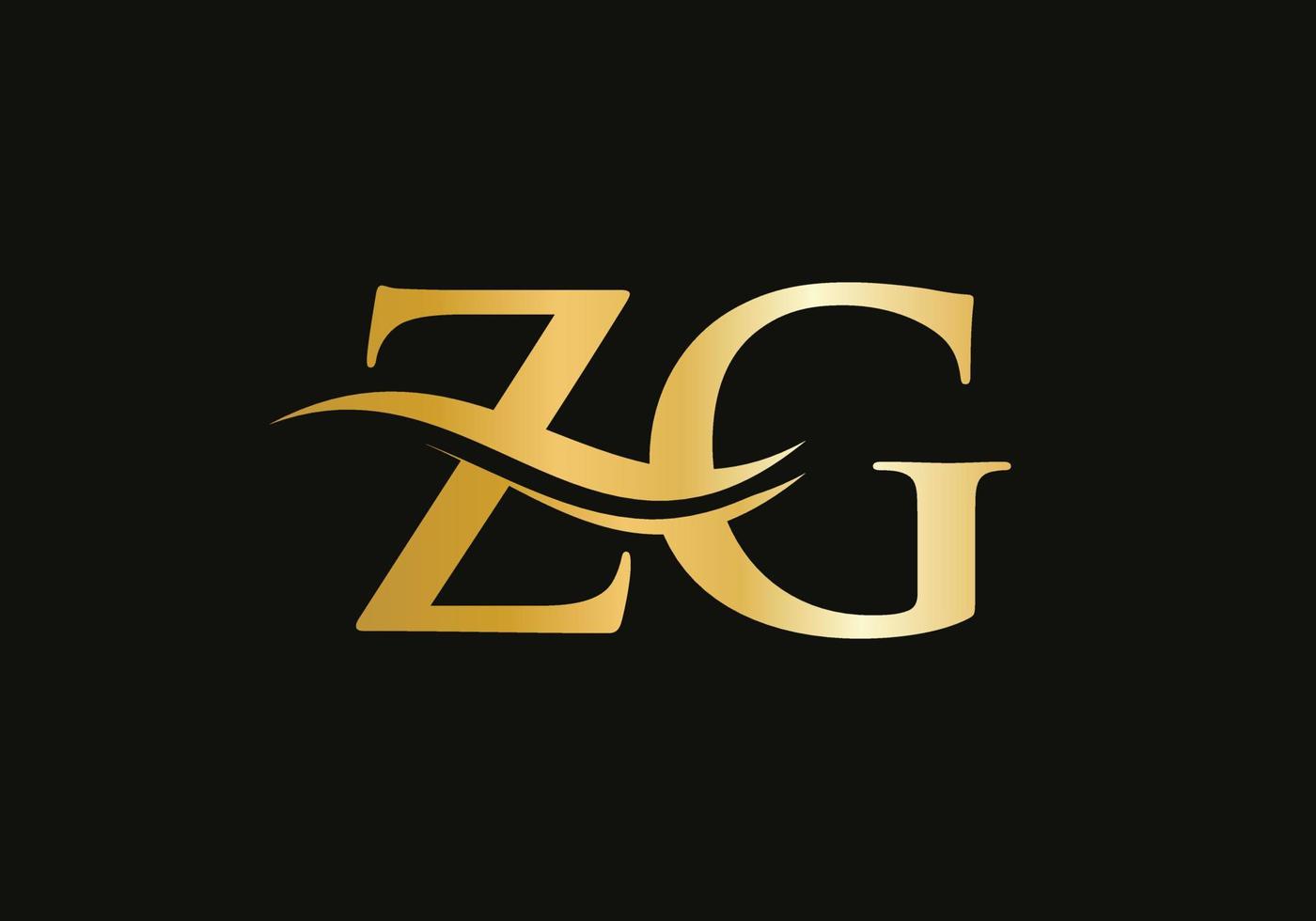 design inicial do logotipo da letra vinculada zg. vetor de design de logotipo moderno letra zg com tendência moderna