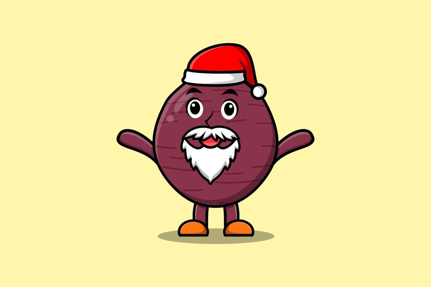 personagem de desenho animado bonito batata-doce papai noel vetor