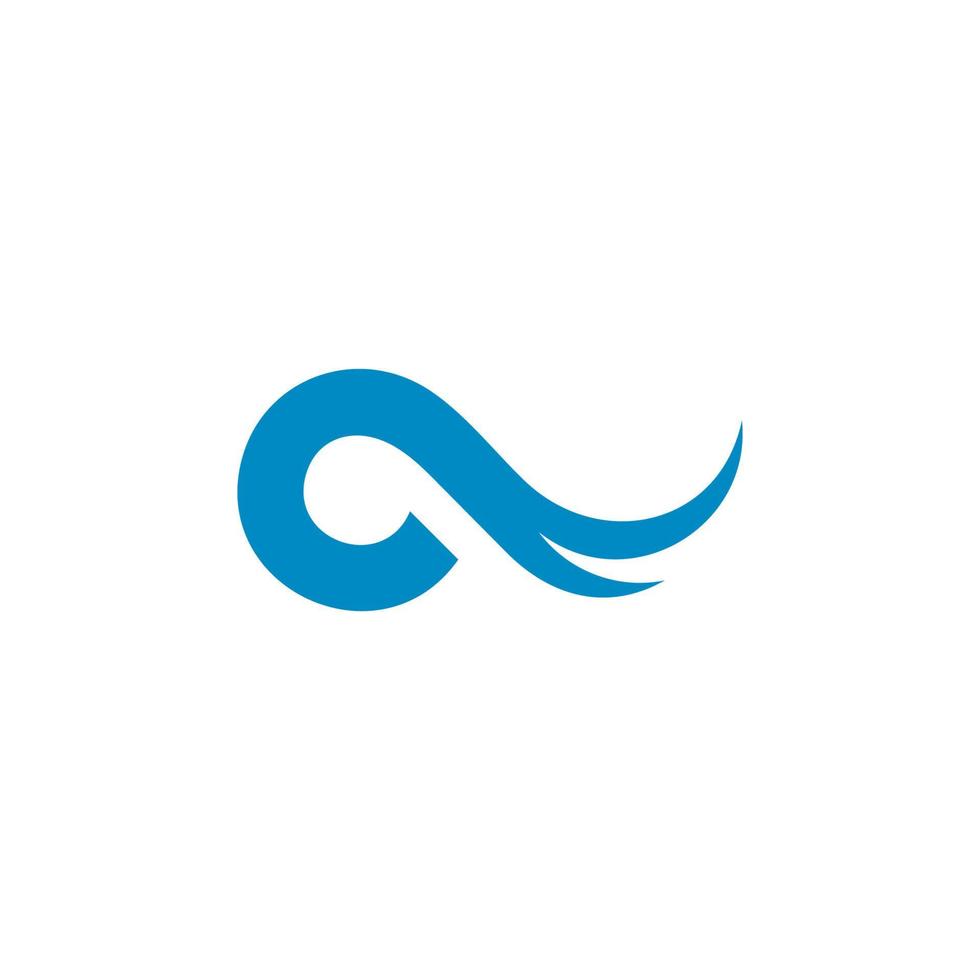 movimento geométrico simples vetor de logotipo de rotação de ondas do oceano azul