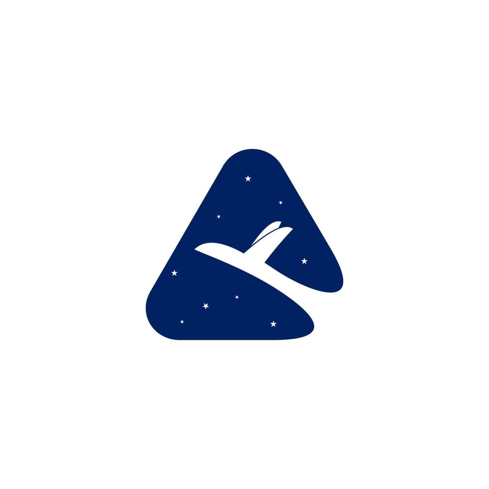 triângulo swoosh avião céu estrelas símbolo de movimento logotipo vetor