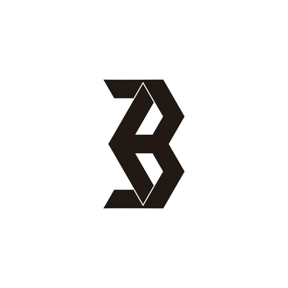 letra b seta geométrica abstrata vetor de logotipo maiúsculo
