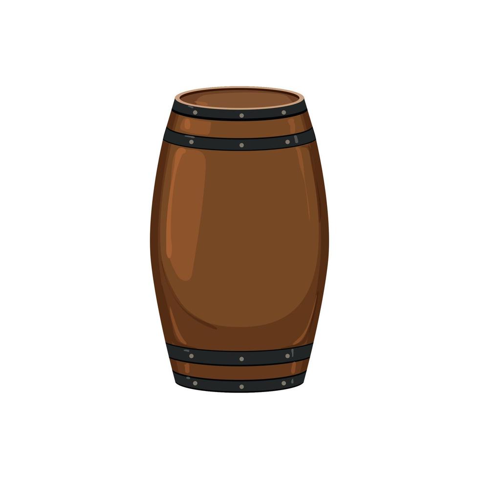 ilustração vetorial de desenhos animados de vinho de barril de madeira vetor