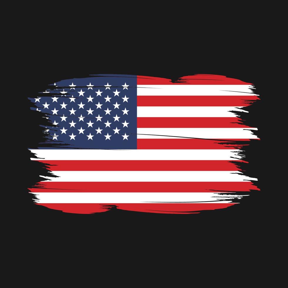 ilustração vetorial de pincel de bandeira americana vetor