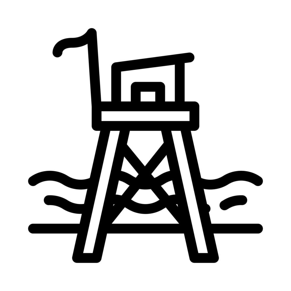 ilustração de esboço de vetor de ícone de torre de praia de resgate