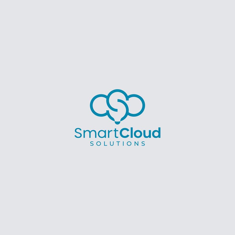 modelo de ícone de vetor de logotipo de nuvem inteligente da letra s
