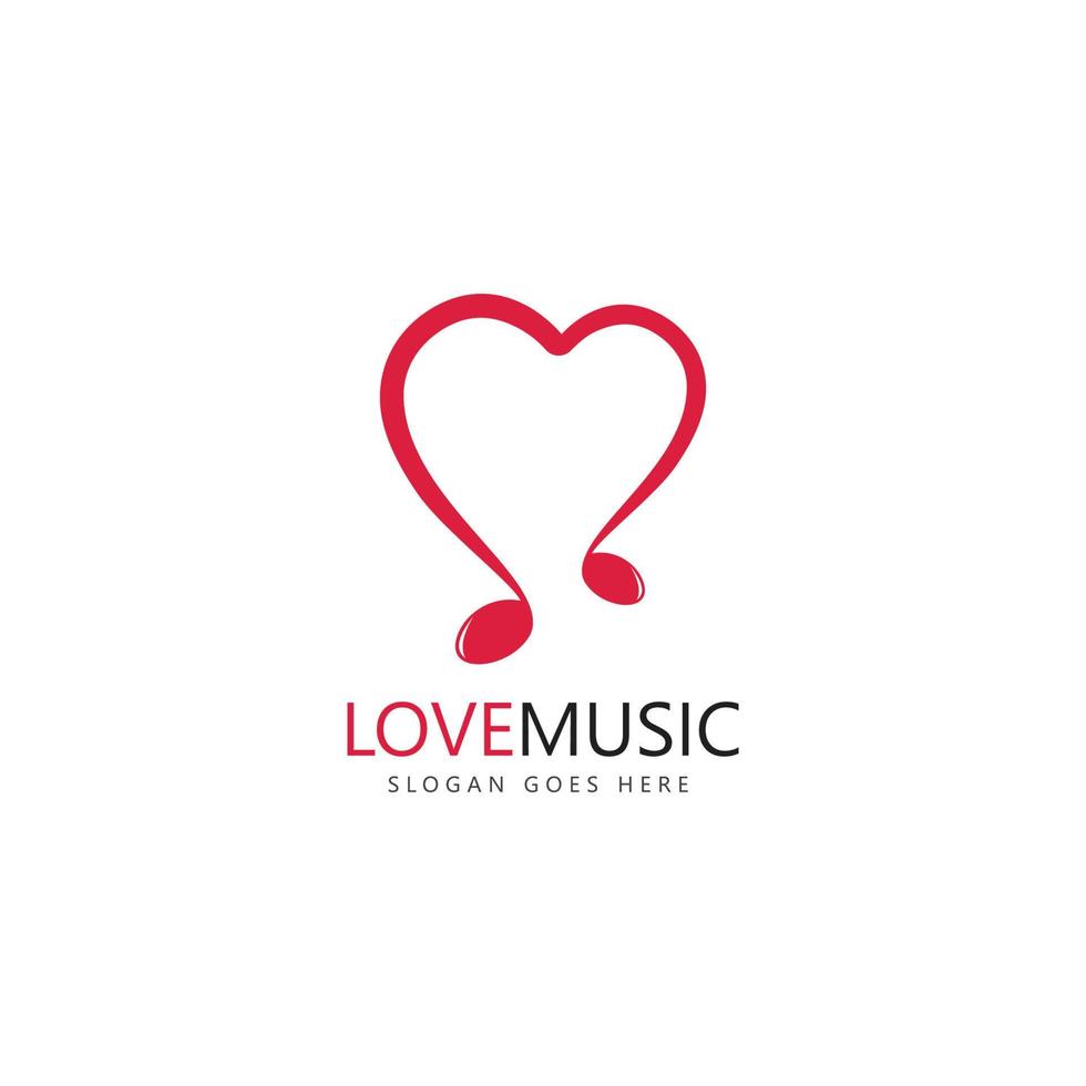 vetor de modelo de logotipo de música de amor