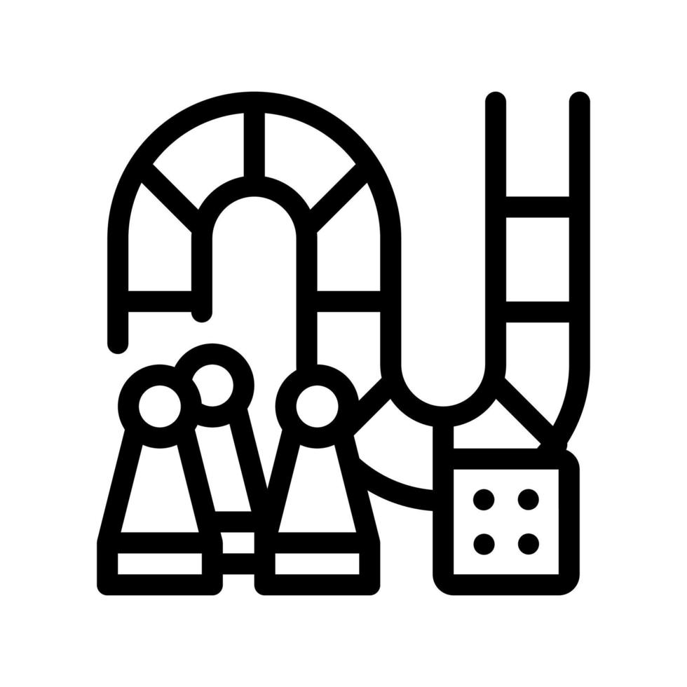 ícone de linha fina de vetor de jogo de tabuleiro interativo para crianças