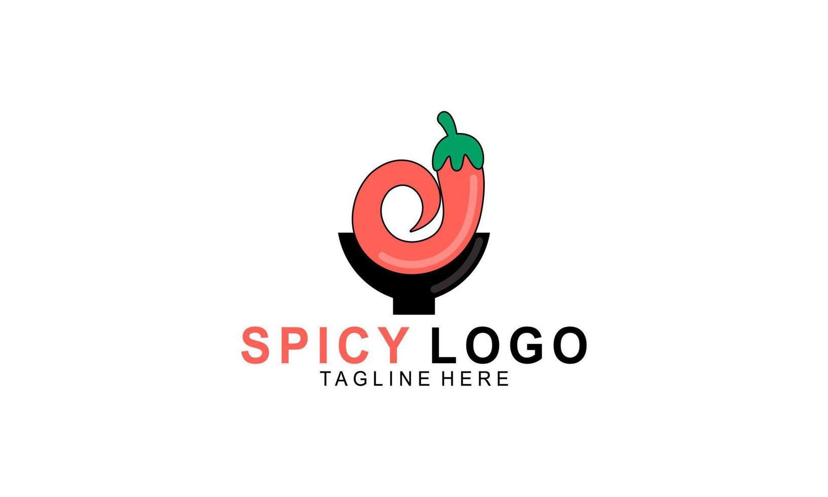 vetor de design de logotipo de comida picante