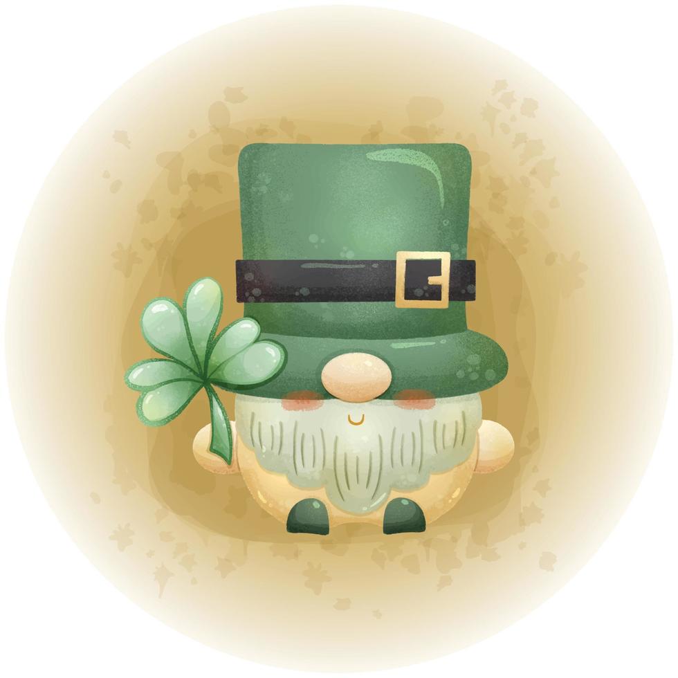 st. patricks gnomos ilustração vetorial de clipart em aquarela 06 vetor