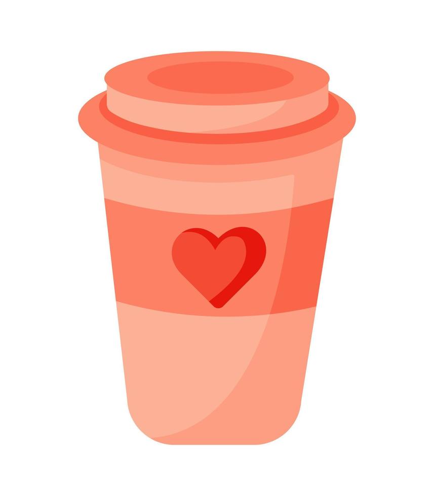 xícara de café com um coração vetor