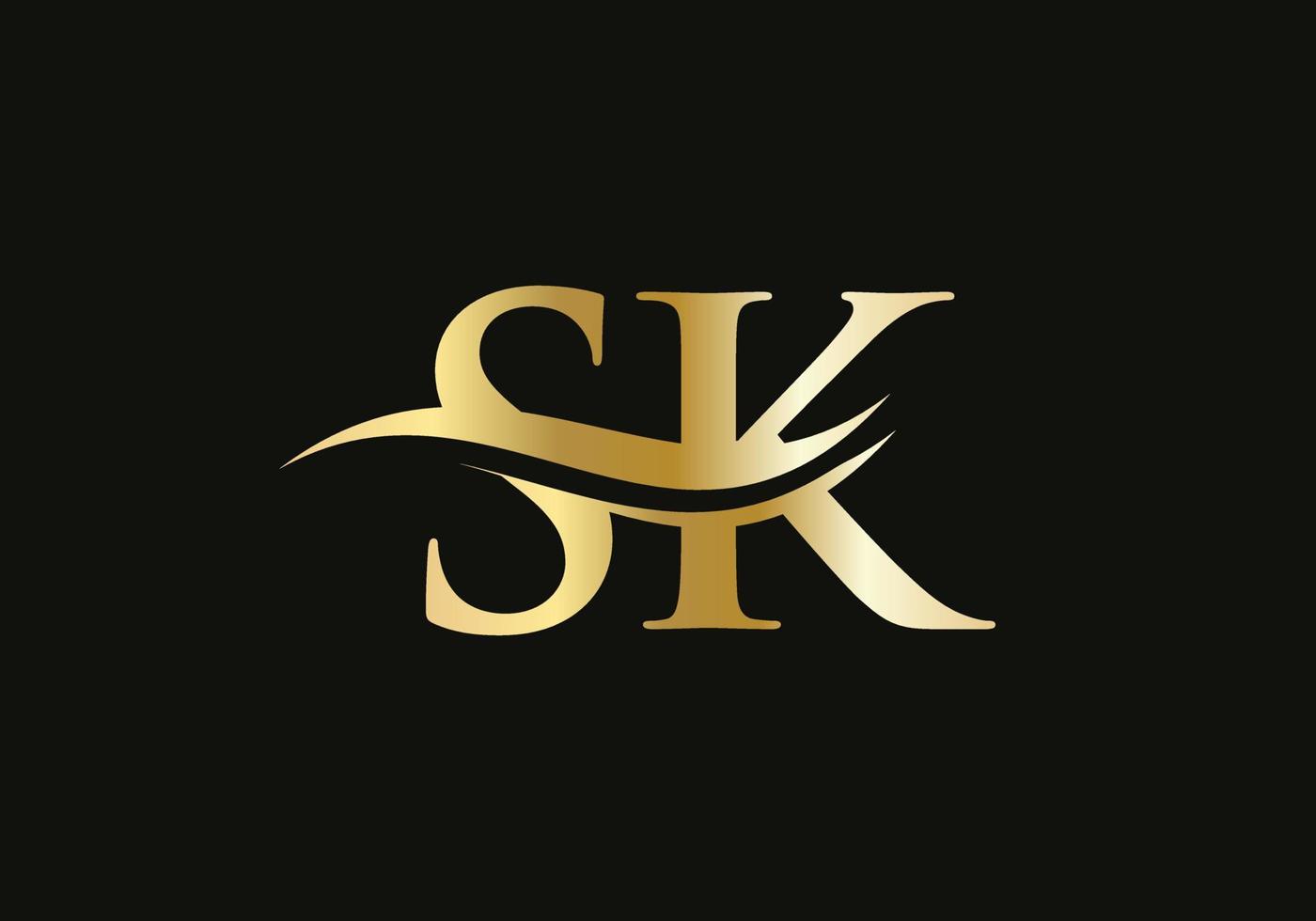 design de logotipo sk moderno para negócios e identidade da empresa. carta sk criativa com conceito de luxo vetor