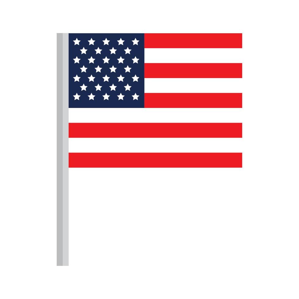 bandeira dos estados unidos em fundo branco vetor