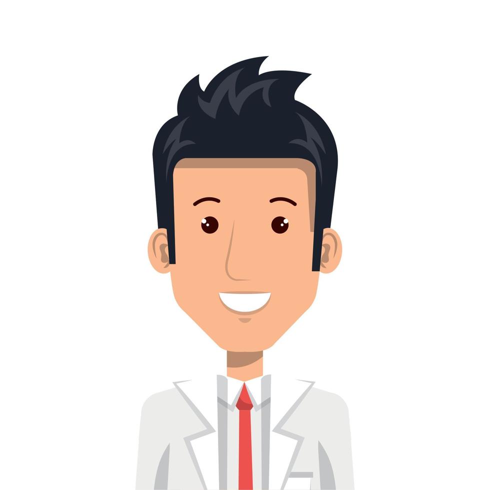 ícone de personagem de avatar masculino de médico vetor