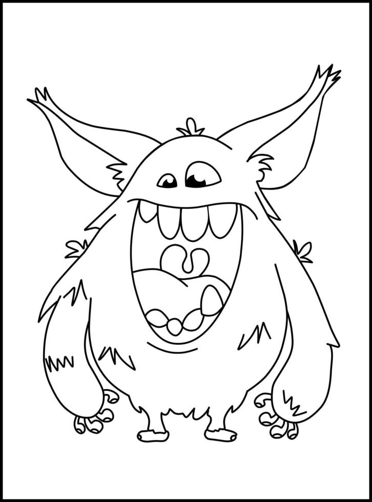 desenhos de monstros fofos para colorir para crianças vetor