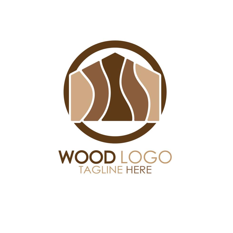 vetor de design de ilustração de ícone de modelo de logotipo de madeira, usado para fábricas de madeira, plantações de madeira, processamento de toras, móveis de madeira, armazéns de madeira com um conceito moderno e minimalista