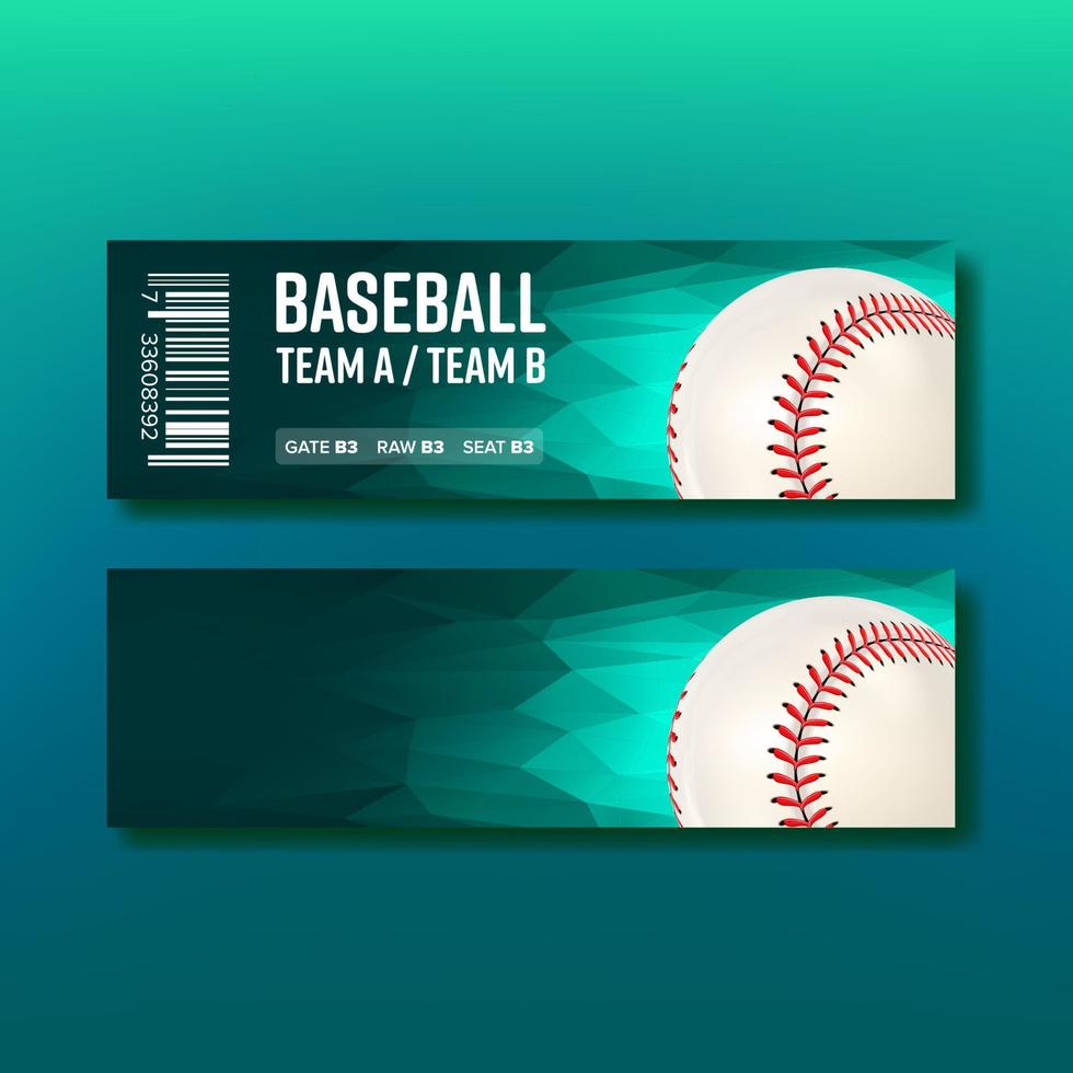 vetor de modelo de beisebol de visita de bilhete colorido