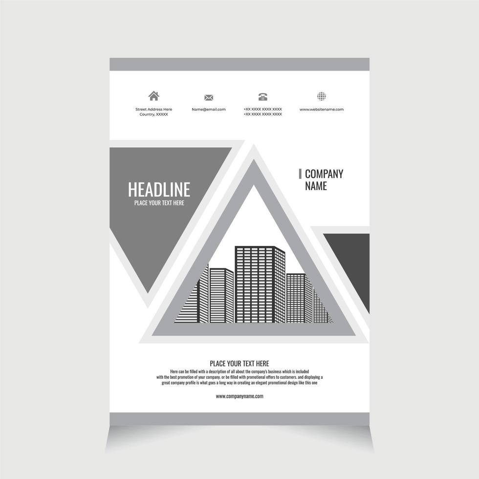 modelo de folheto corporativo para folheto de promoção, folheto de folheto de negócios corporativos cartaz de design de capa de panfleto fundo de layout - imóveis vetor