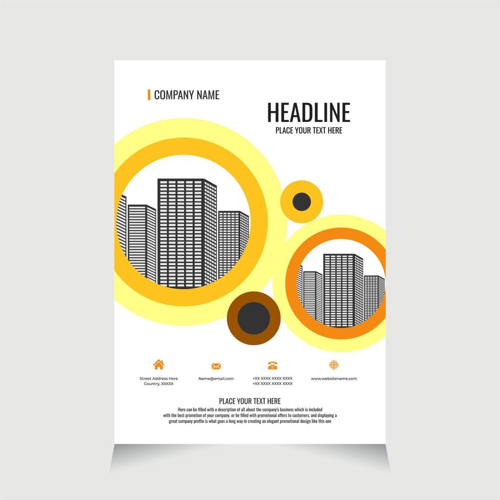 modelo de folheto corporativo para folheto de promoção, folheto de folheto de negócios corporativos cartaz de design de capa de panfleto fundo de layout - imóveis vetor