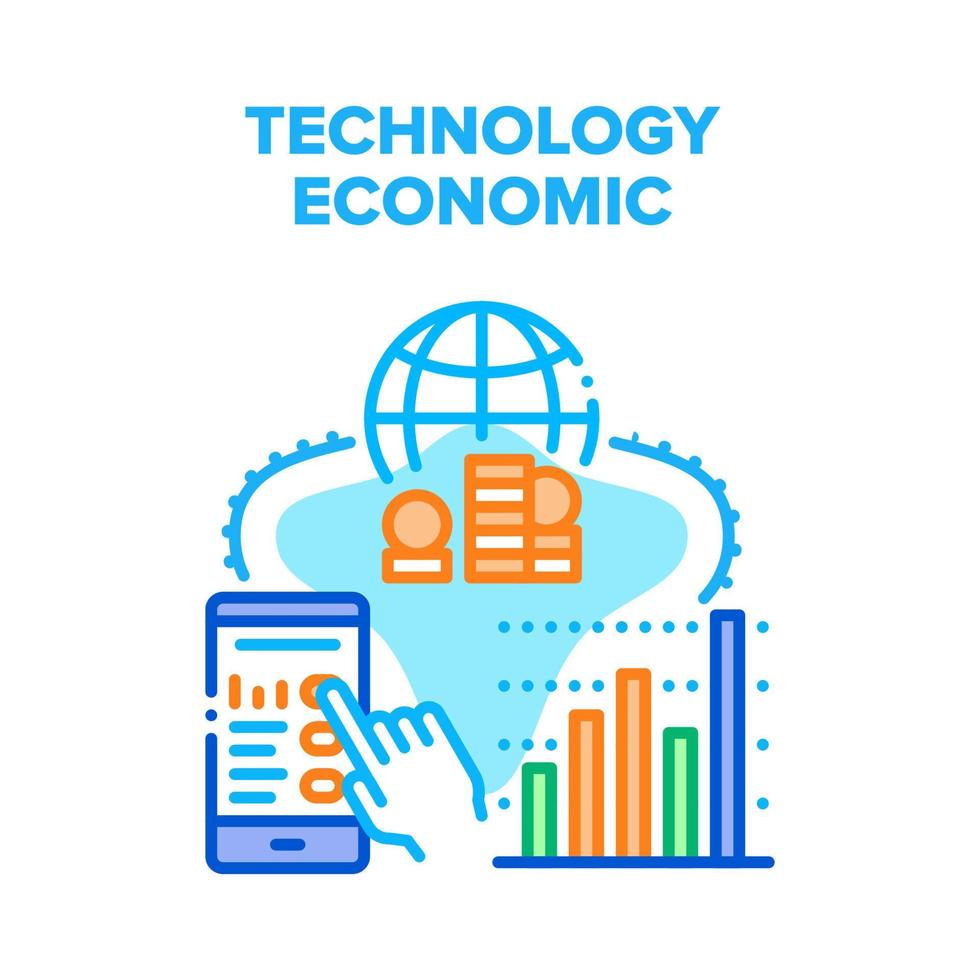 cor do conceito de vetor de finanças econômicas de tecnologia