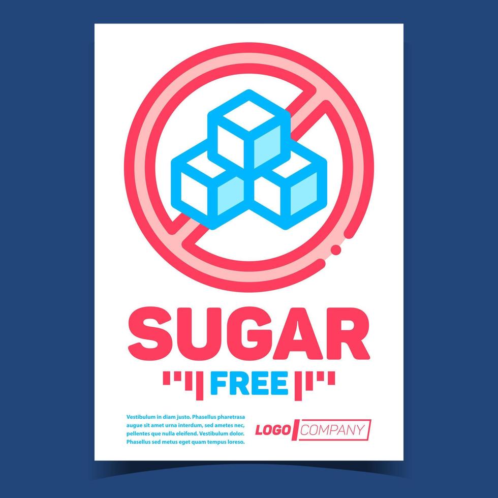 vetor de banner de publicidade criativa sem açúcar
