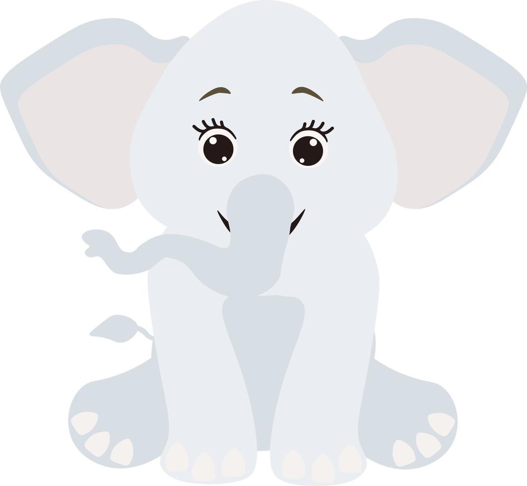 elefante bonito dos desenhos animados. ilustração vetorial isolada no fundo branco vetor
