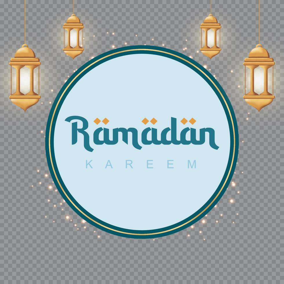 design de banner islâmico ramadan kareem com lanterna. Cartão de Ramadã Kareem. fundo islâmico. ilustração vetorial vetor