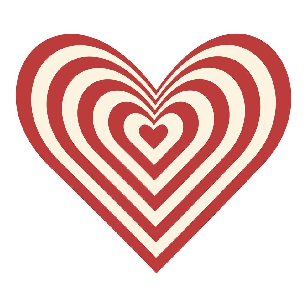 coração abstrato para dia dos namorados na forma de um alvo para dardos em tons da moda. design para cartão vetor