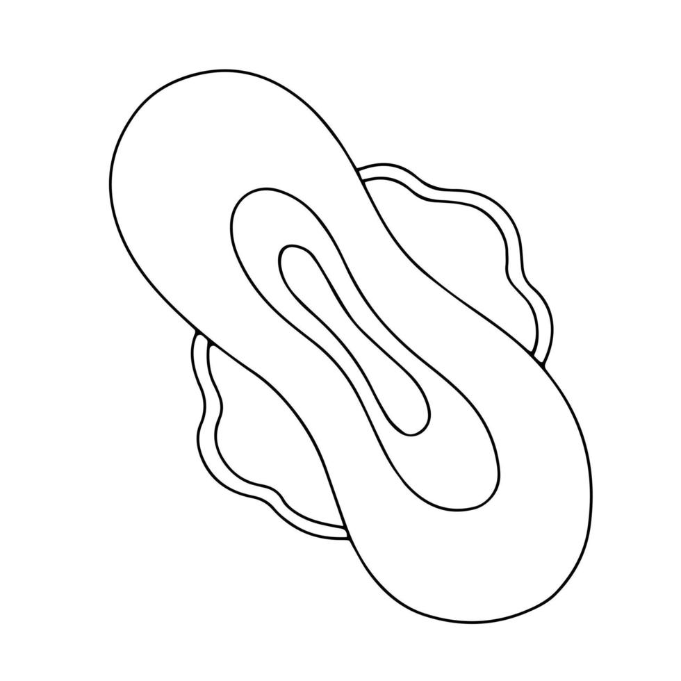 ilustração de doodle de um ícone de absorvente feminino, vetor