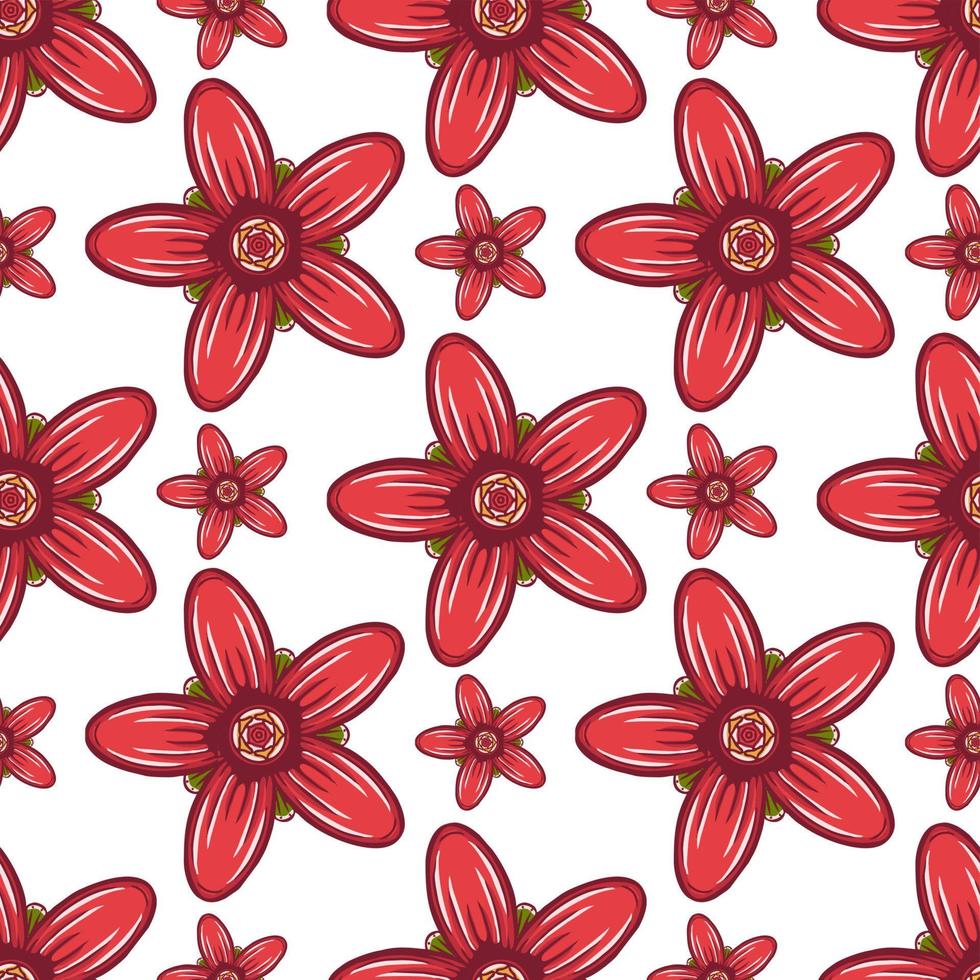 padrão sem costura floral vermelho fundo floral vetor