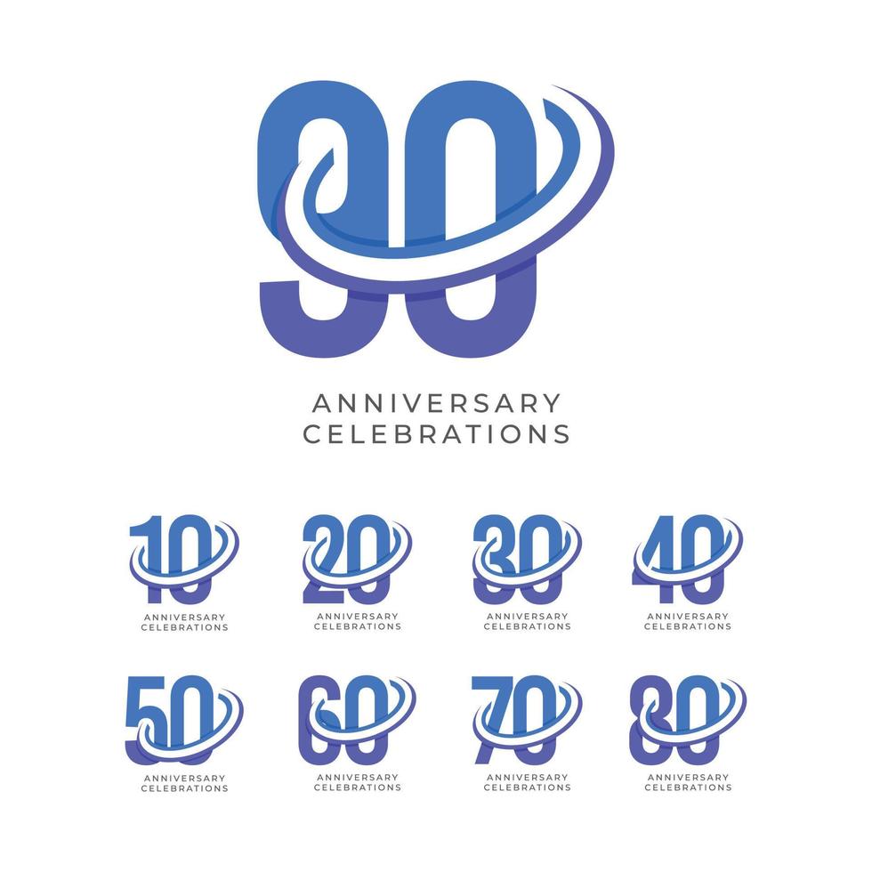 modelo de design de logotipo de comemorações de aniversário vetor
