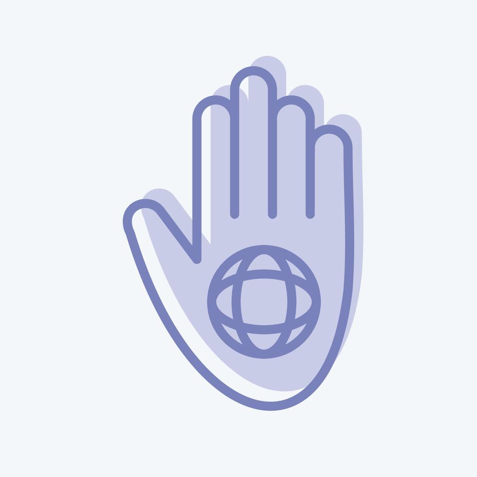 voluntariado virtual de ícone. relacionado ao símbolo de voluntariado. estilo de dois tons. ajuda e suporte. amizade vetor