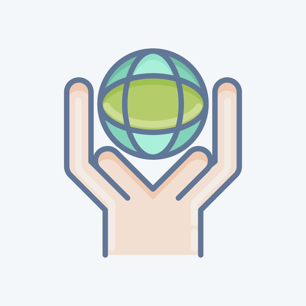 ícone ambiental. relacionado ao símbolo de voluntariado. estilo rabisco. ajuda e suporte. amizade vetor