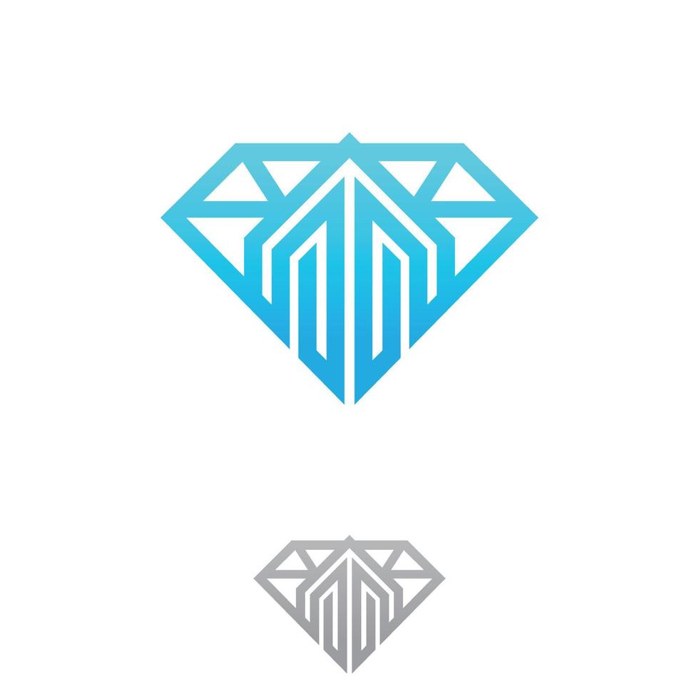edifício logotipo conceito design em forma de diamante vetor