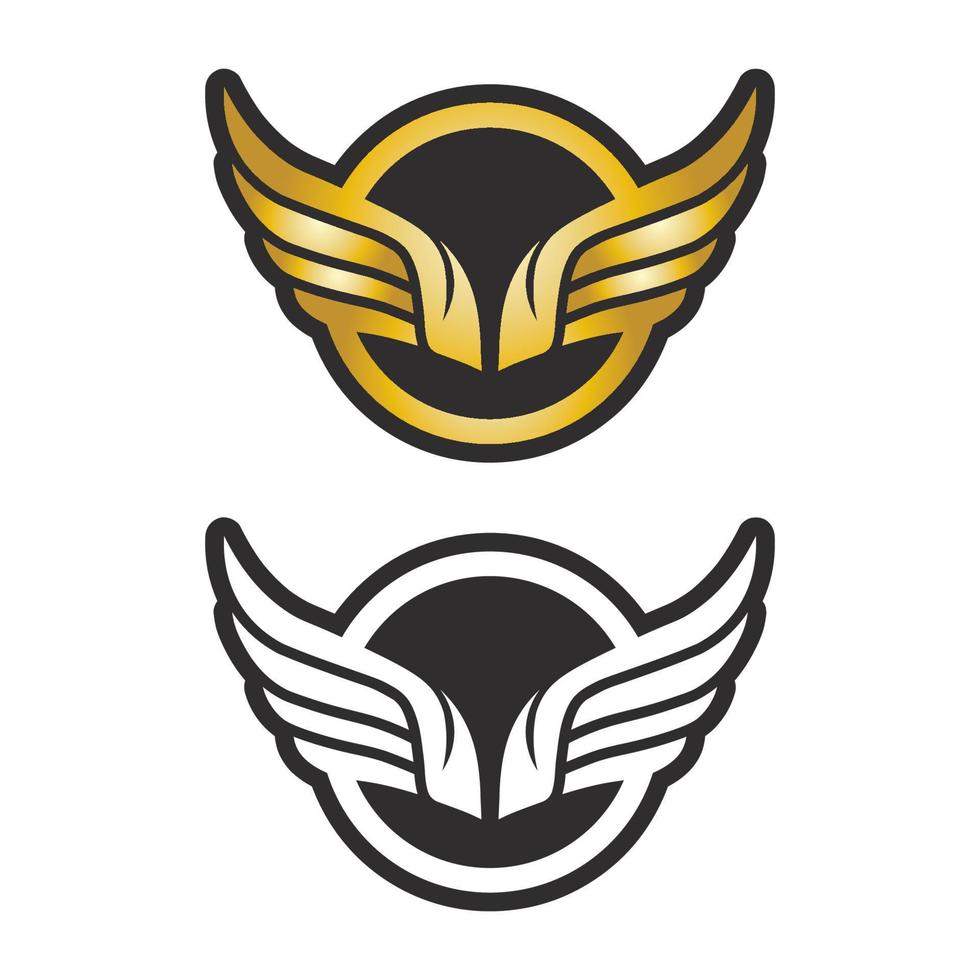 conjunto de vetores de ícones pretos de asas. conjunto de design minimalista moderno