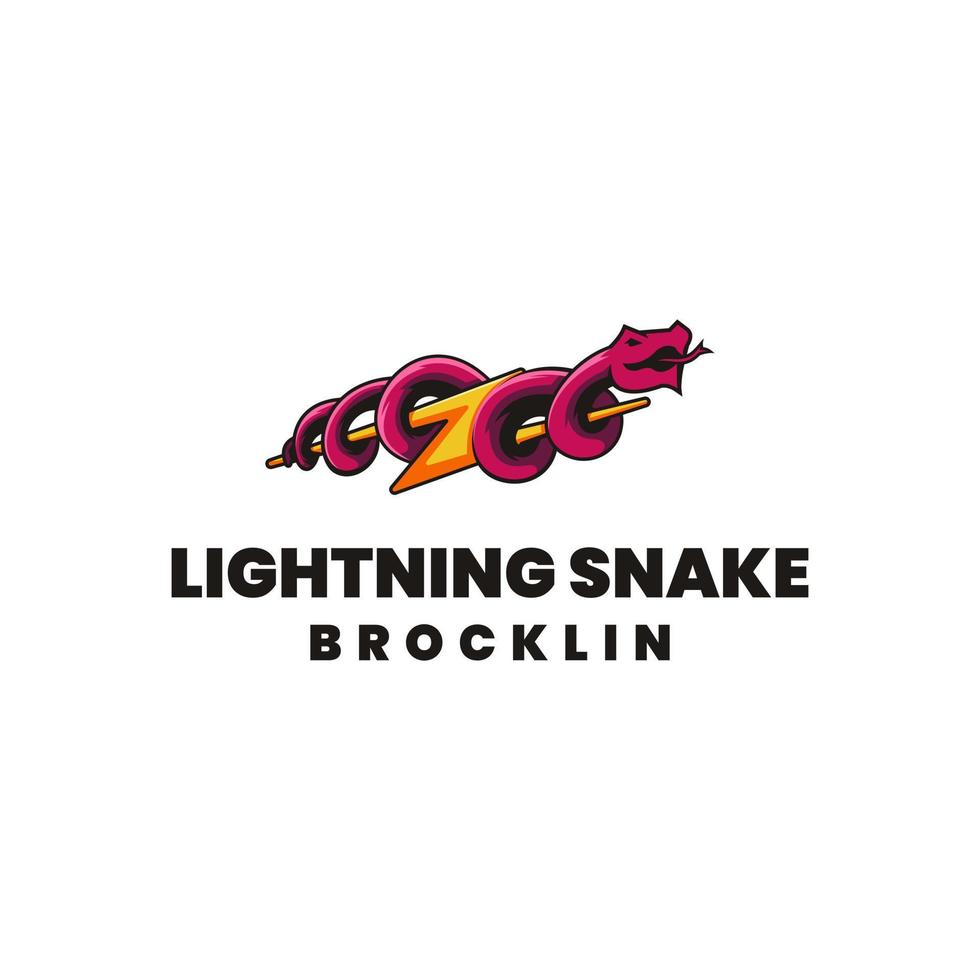ilustração de mascote de logotipo de cobra relâmpago vetor