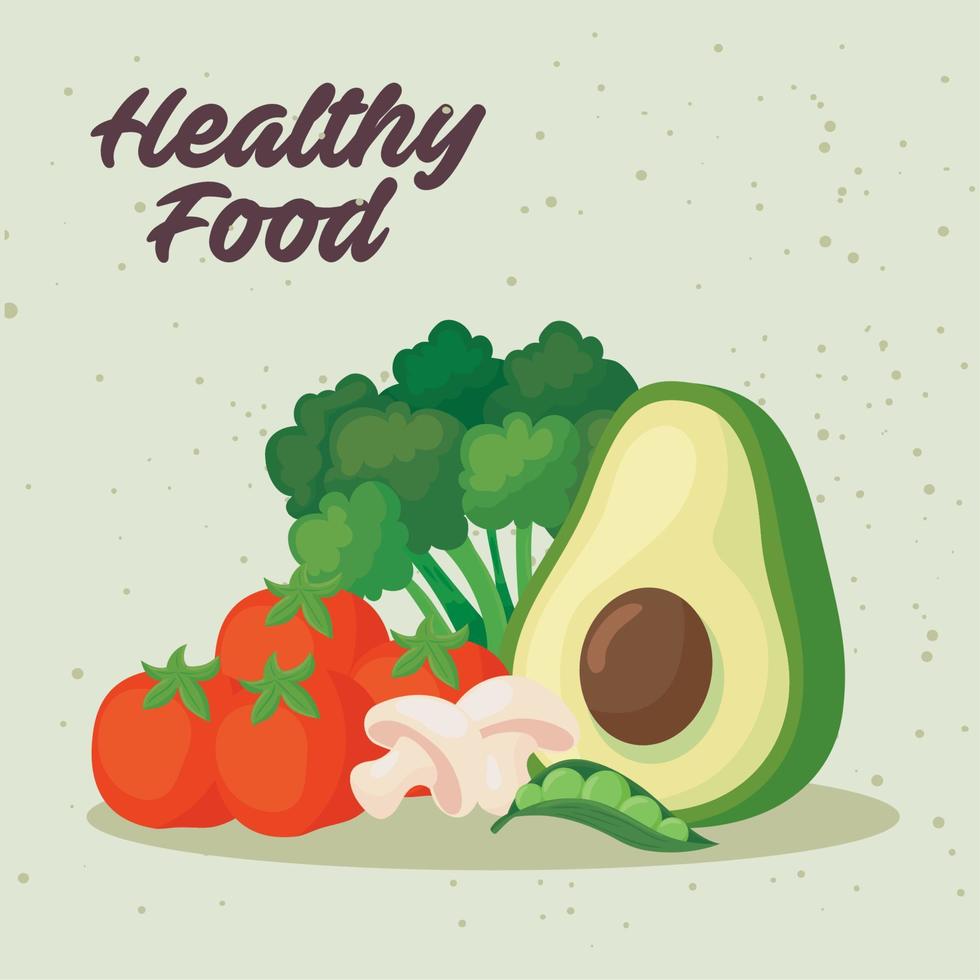 comida saudável de banner, com legumes frescos, conceito de comida saudável vetor