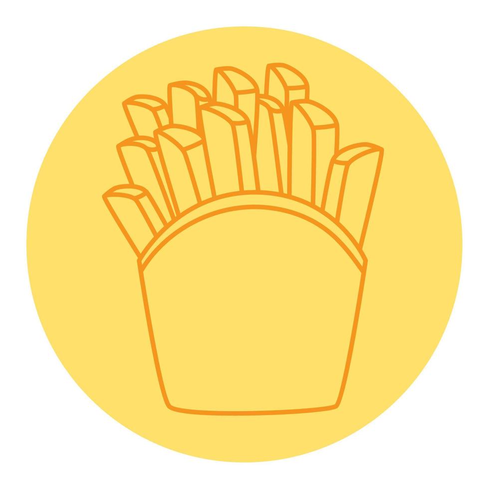 batatas fritas, ícone de estilo de linha vetor